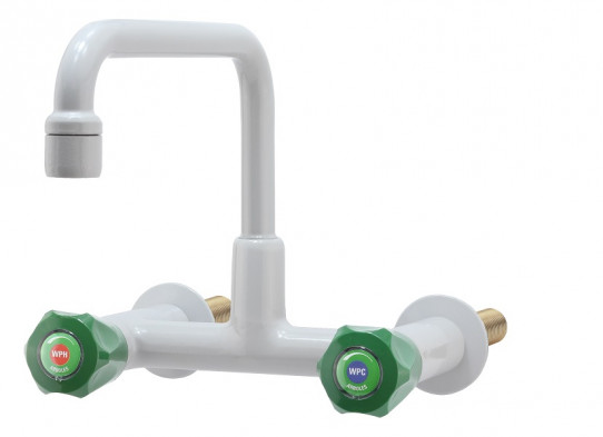 Cold and hot water mixer, wall mounted, 150mm centres, aerator