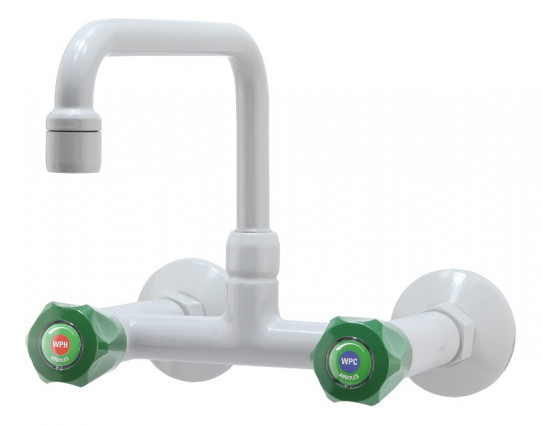 Cold and hot water mixer, wall mounted, adjustable centres, aerator
