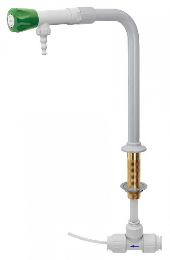 Columna amb una aixeta PP amb recirculació d'aigües especials, muntatge taula, difusor cambiable