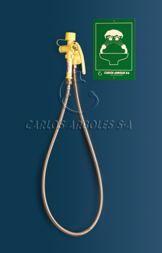 Drench hose single spray Eyewash, includes wall bracket with water inlet