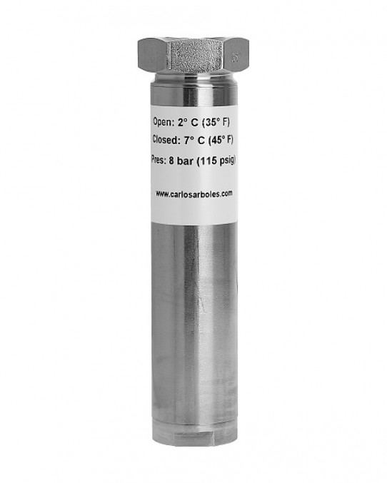 Freeze protection valve in stainless steel