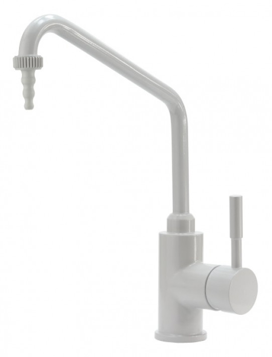 Single handle cold and hot water mixer, bench mounted, removable nozzle