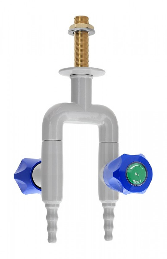Two way opposite taps for other pressure gases (indicate fluid), pendant mounted