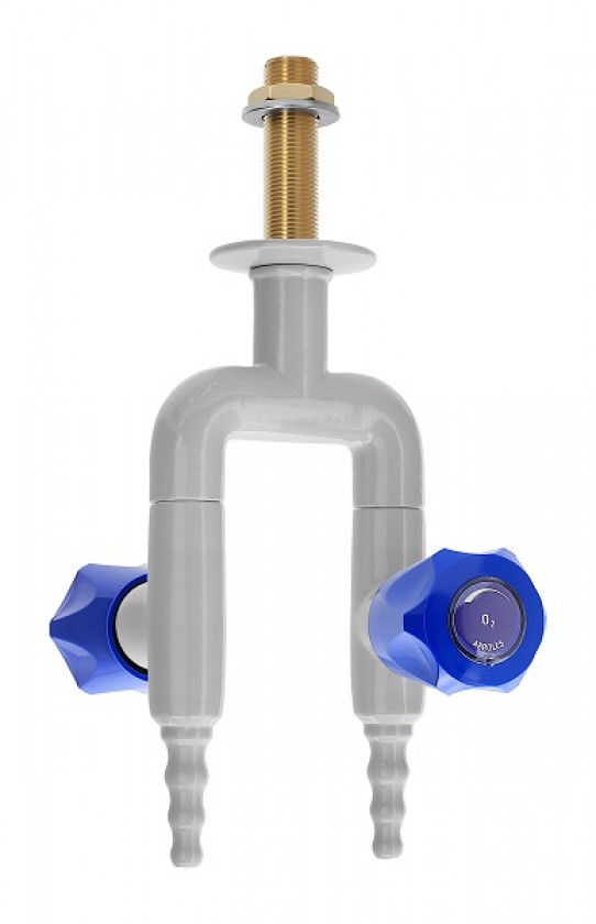 Two way opposite taps for oxygen, pendant mounted