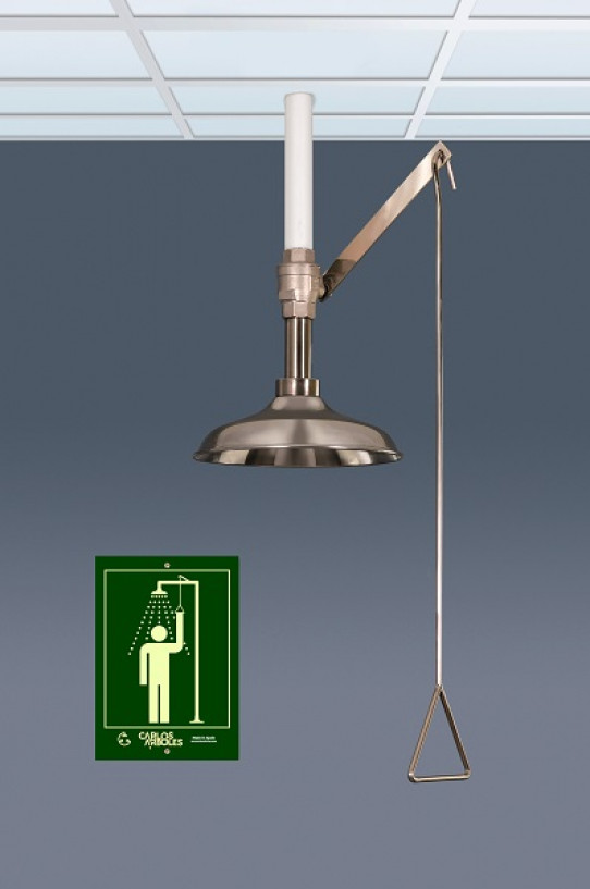 Vertical Shower in stainless steel, ceiling mounting